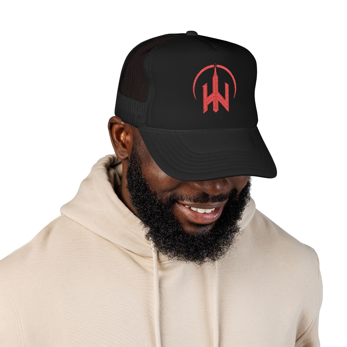 Embroidered Foam Trucker Hat - Stylish Casual Headwear, Perfect for Festivals, Outdoor Adventures, Gift for Music Lovers