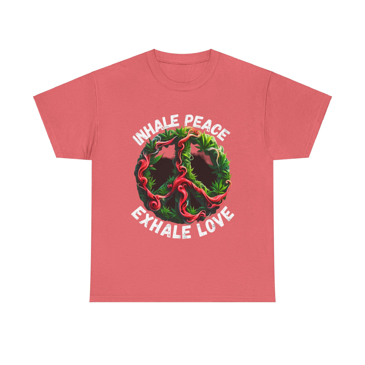 Inner Peace - Exhale Love  T Shirt 420 Love Leafy Green Rave Hippie Festivals Cotton Tee Designer Tee