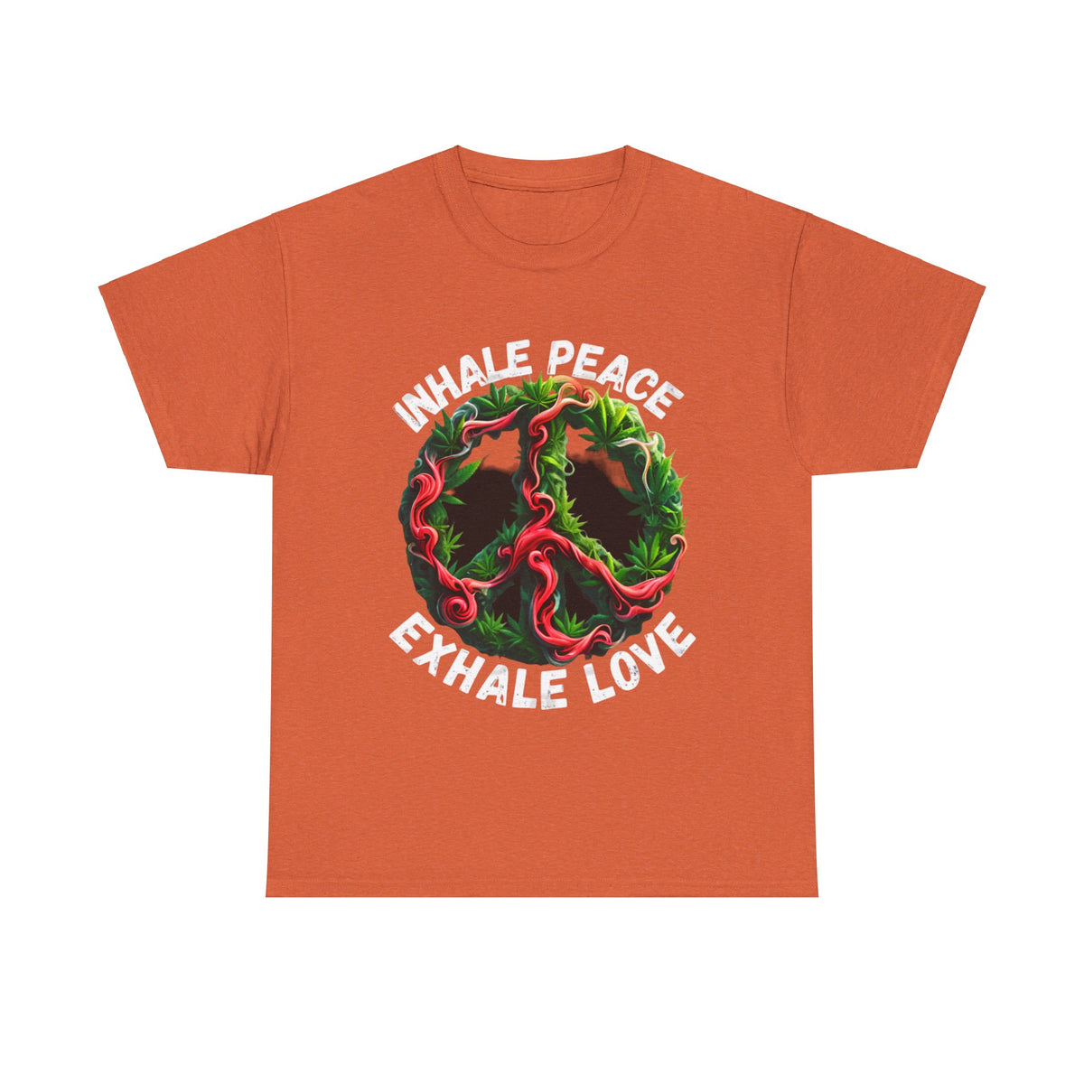 Inner Peace - Exhale Love  T Shirt 420 Love Leafy Green Rave Hippie Festivals Cotton Tee Designer Tee