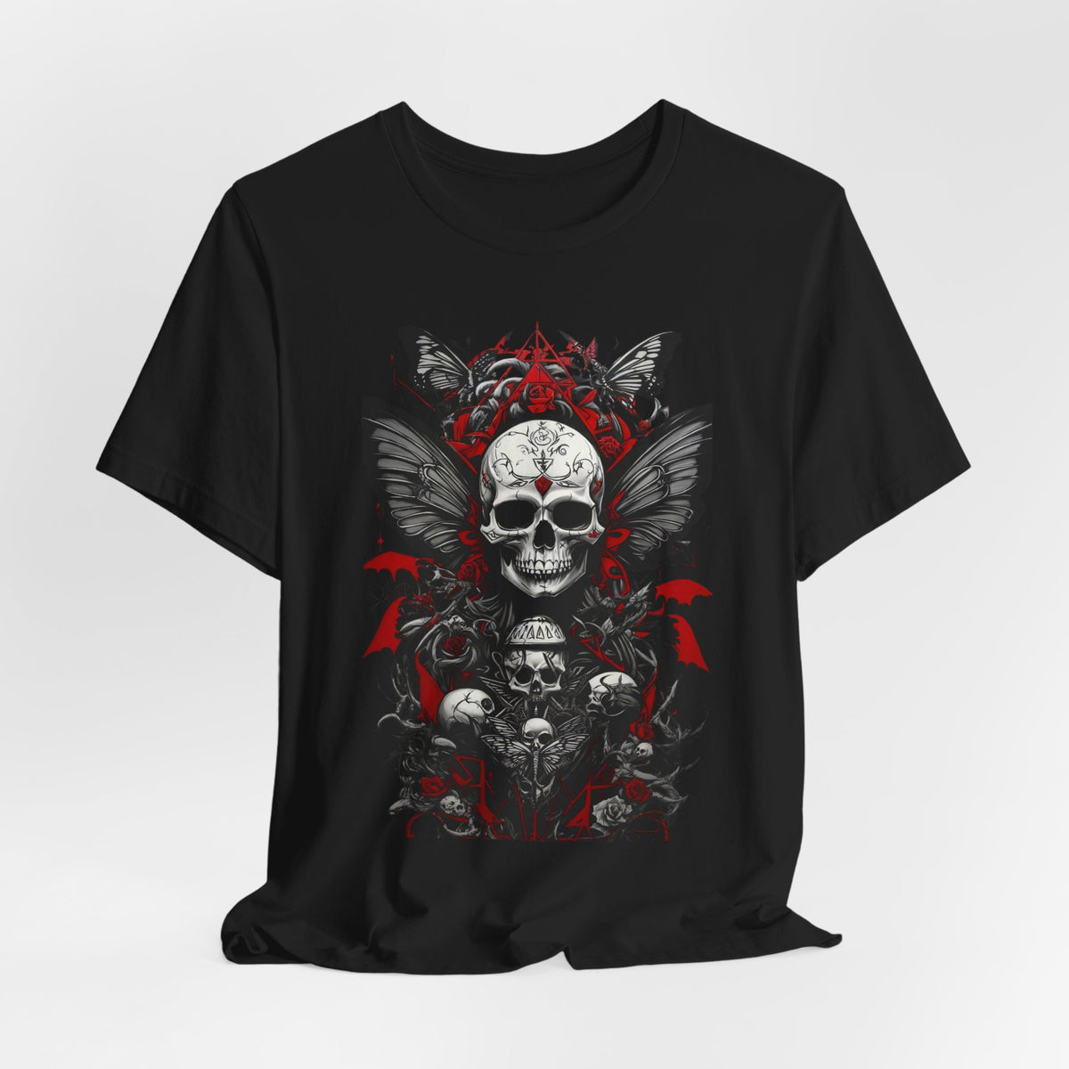 Skull n Wings Tee, Skeleton Design T-shirt