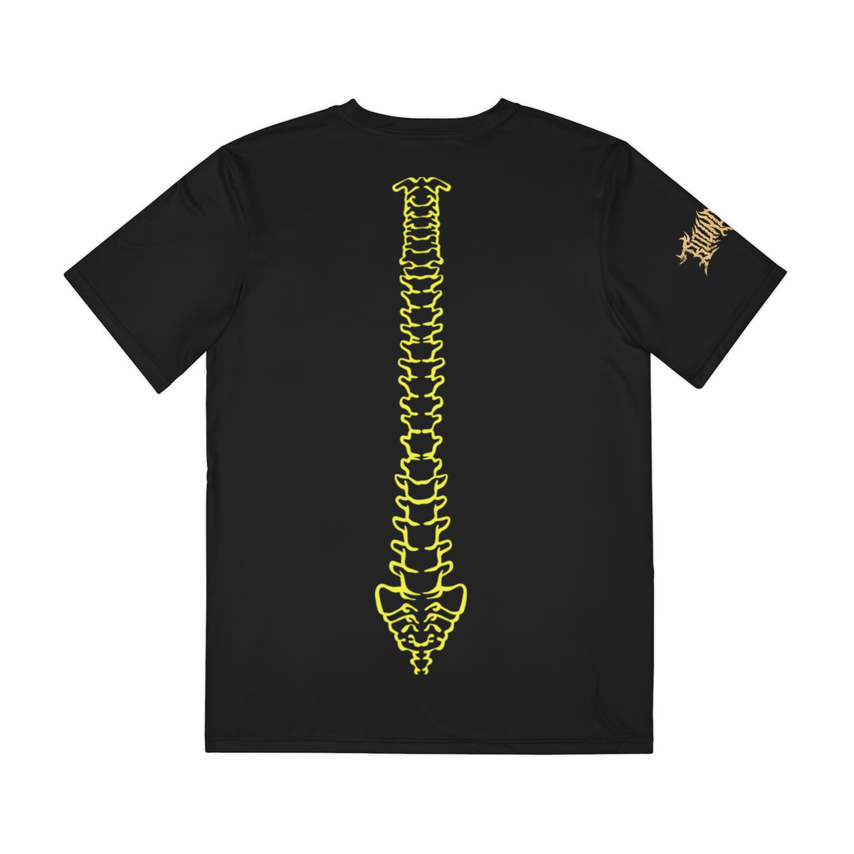 Skeleton Ribcage and Spine Black and Neon Print Skeleton Rave wear T Shirt