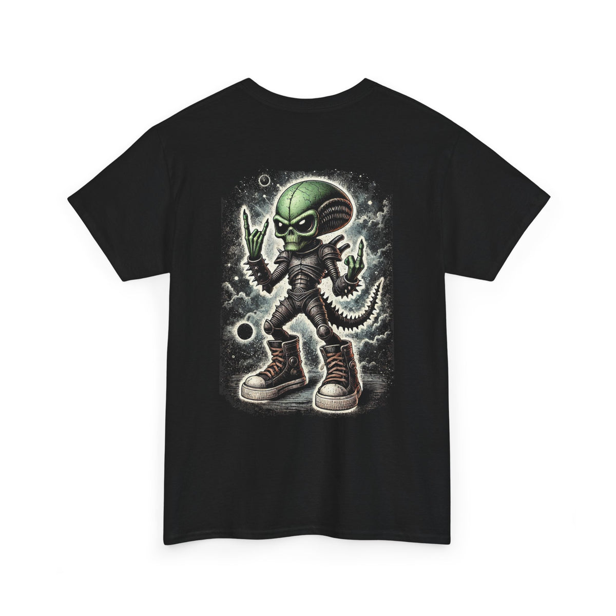 Bounce Beat Spikey Atomic Symbol and Alien Designer T Shirt
