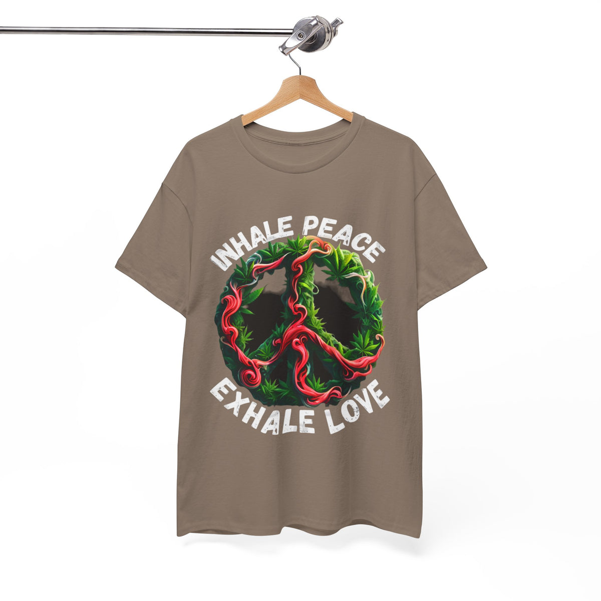 Inner Peace - Exhale Love  T Shirt 420 Love Leafy Green Rave Hippie Festivals Cotton Tee Designer Tee