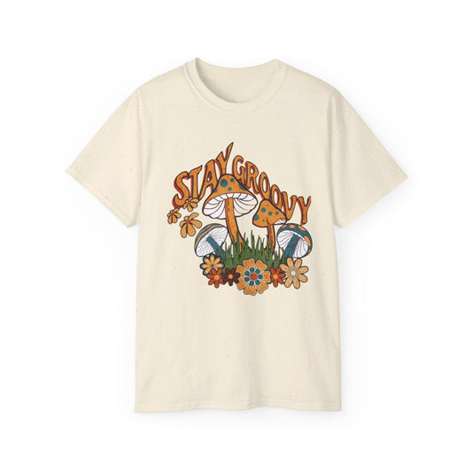 Stay Groovy Magical Mushrooms T Shirt Rave Festival Trippy Designer Tee