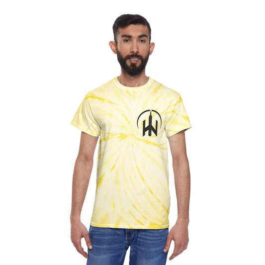 Bounce Beat Cyclone Tie-Dye Tee - Vibrant Yellow Graphic Shirt for Casual Style Party Raves Music Lovers