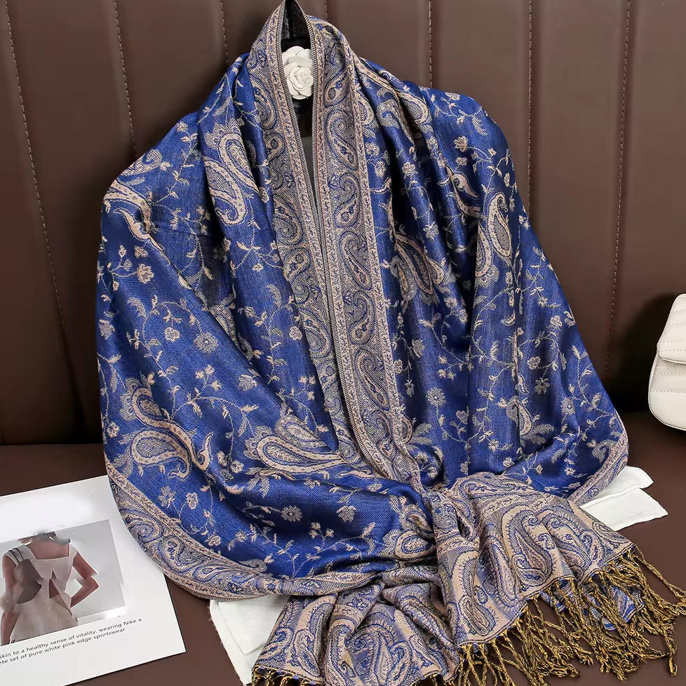 Luxury Brand Autumn Cashmere Pashmina Shawl Lady Wrap Warm Winter Scarves Design Print Female Foulard Cotton Stoles Scarf 2023