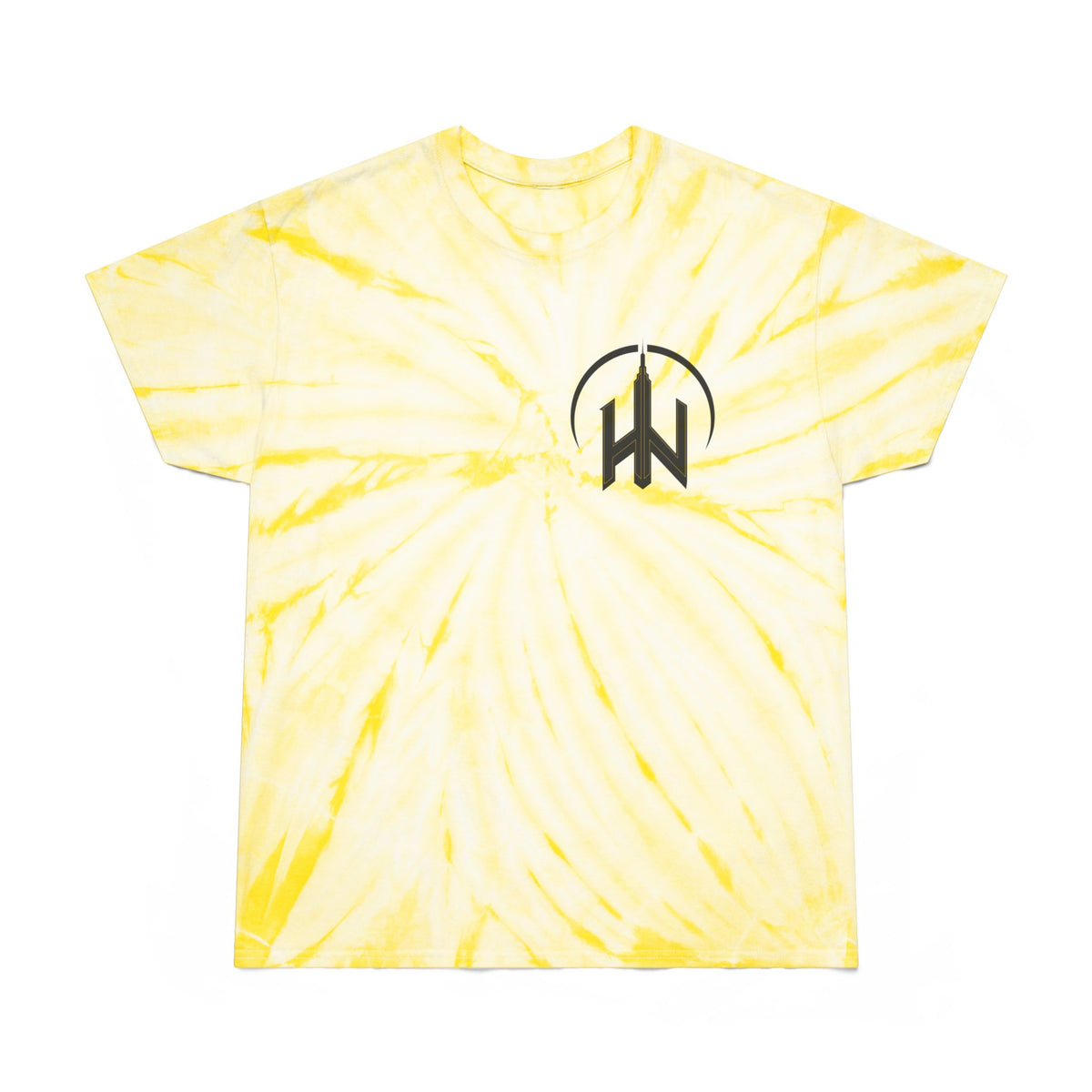 Bounce Beat Cyclone Tie-Dye Tee - Vibrant Yellow Graphic Shirt for Casual Style Party Raves Music Lovers