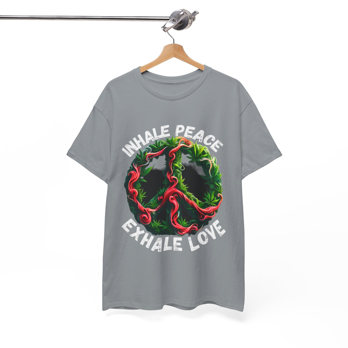 Inner Peace - Exhale Love  T Shirt 420 Love Leafy Green Rave Hippie Festivals Cotton Tee Designer Tee