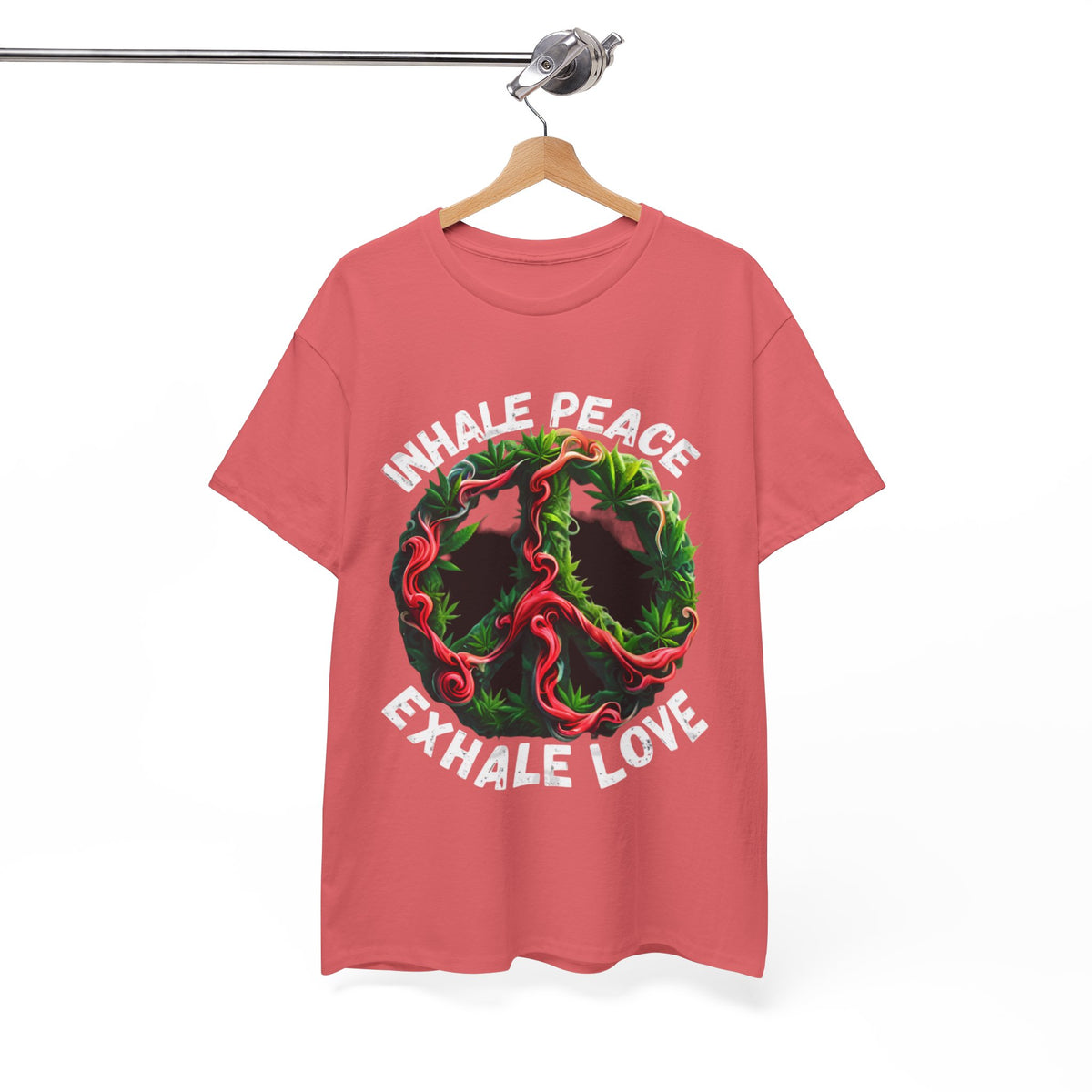 Inner Peace - Exhale Love  T Shirt 420 Love Leafy Green Rave Hippie Festivals Cotton Tee Designer Tee