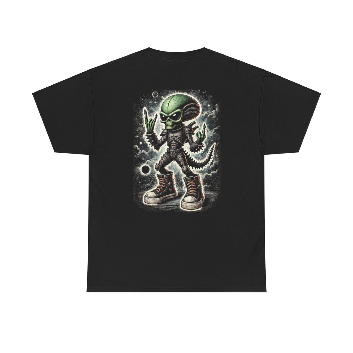 Bounce Beat Spikey Atomic Symbol and Alien Designer T Shirt