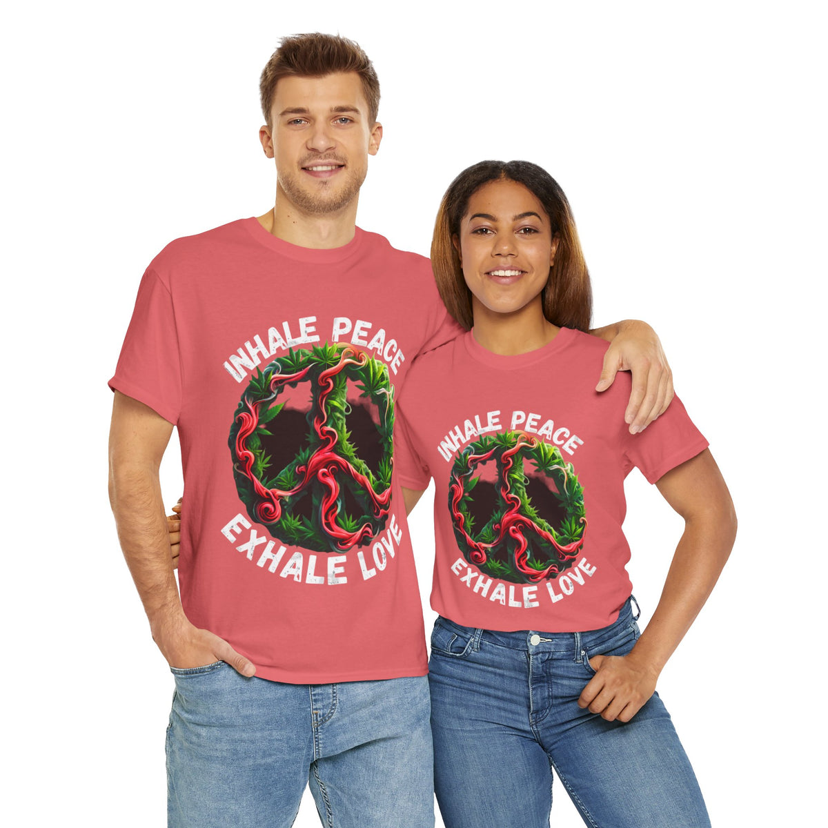 Inner Peace - Exhale Love  T Shirt 420 Love Leafy Green Rave Hippie Festivals Cotton Tee Designer Tee
