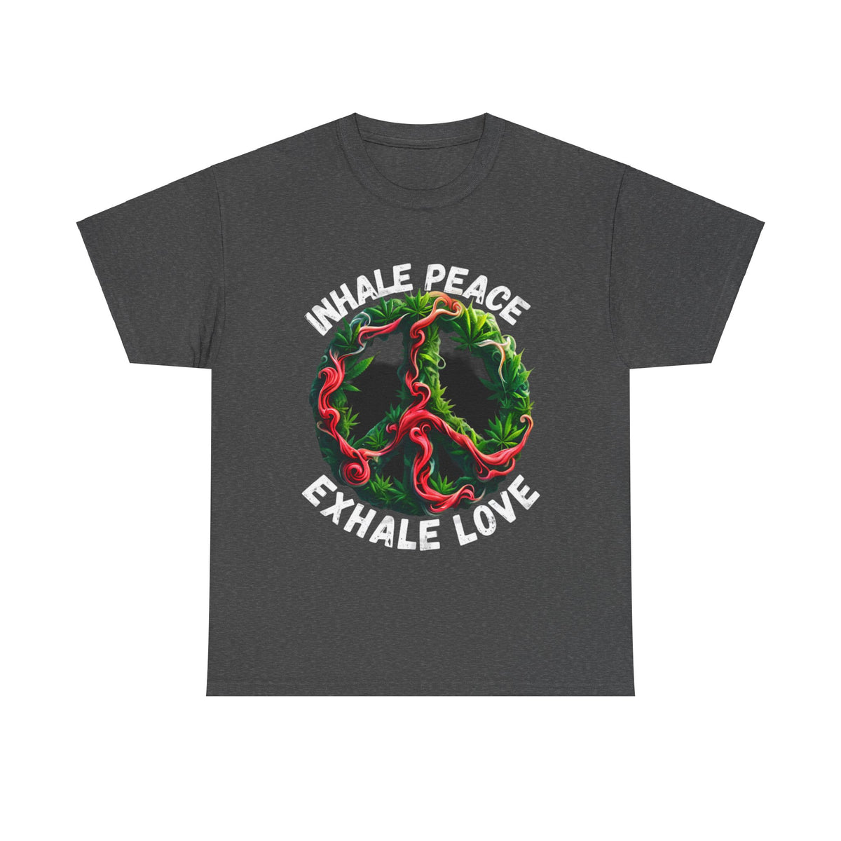 Inner Peace - Exhale Love  T Shirt 420 Love Leafy Green Rave Hippie Festivals Cotton Tee Designer Tee